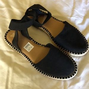 Black suede sandals